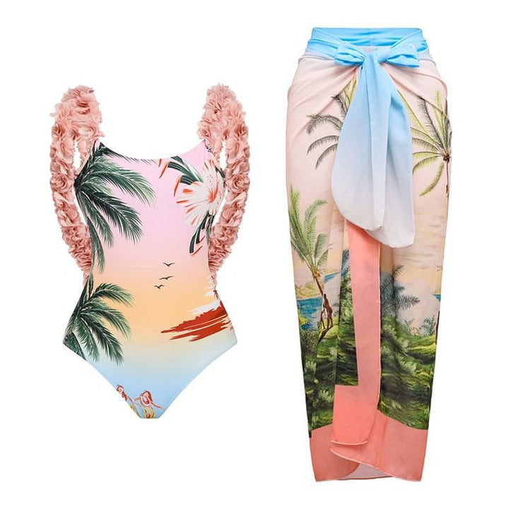 Women's bikini set with high-quality flower print and adjustable straps Mune Fashion