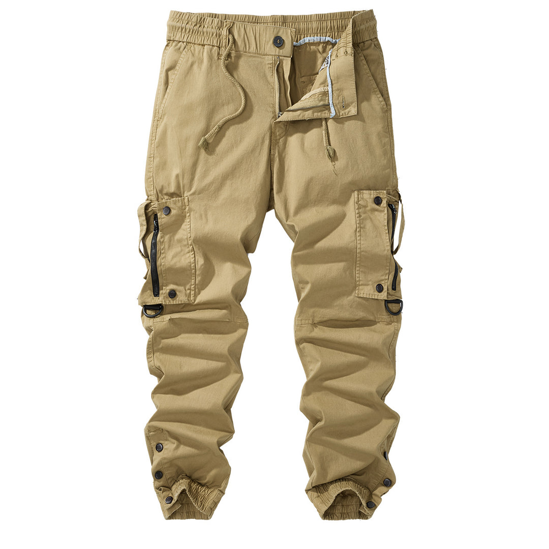 Men's cargo jogging pants with elastic waistband, zipper cargo pockets, and adjustable hem Mune Fashion