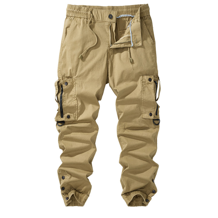Men's cargo jogging pants with elastic waistband, zipper cargo pockets, and adjustable hem Mune Fashion