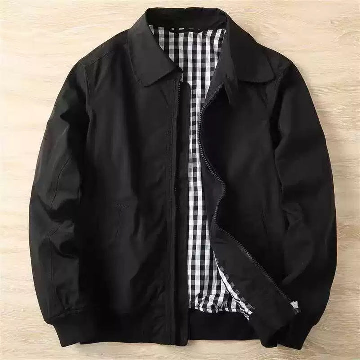 Men's Fashionable Bomber Jacket with Checked Lining Mune Fashion