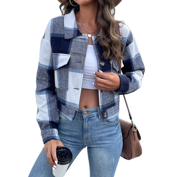 Ladies Checkered Casual Jacket Mune Fashion