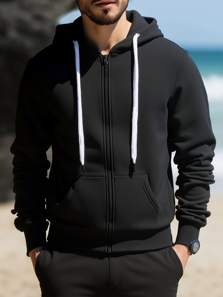 Men's hooded sweat jacket with full zip, kangaroo pockets & soft lining Mune Fashion