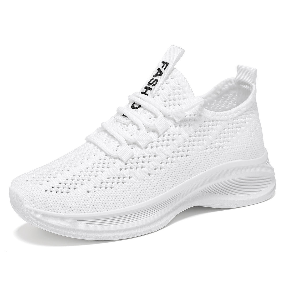 Ladies knitted slip-on comfort sneaker with sock-like shaft, breathable 3D mesh and cushioned EVA wedge sole Mune Fashion