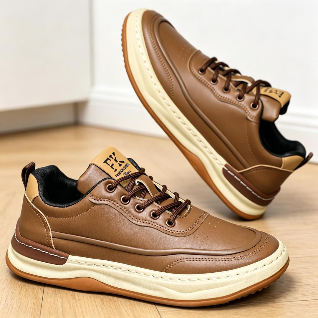 Men's Sporty Leather Sneakers Mune Fashion