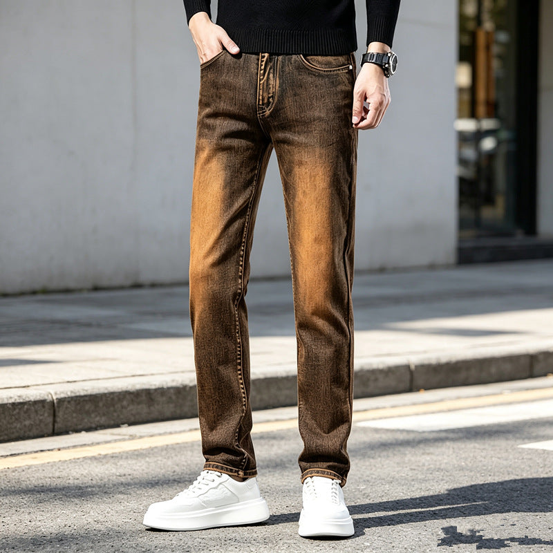 Men's Slim-Fit Jeans with Fashionable Used-Look Mune Fashion