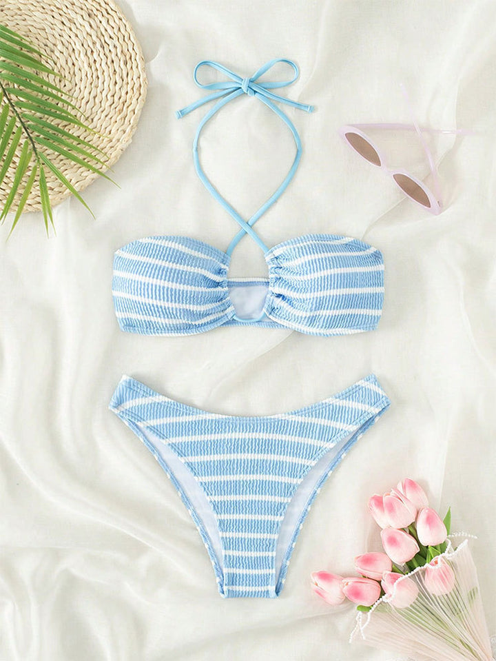 Women's Push-Up Bikini with adjustable straps and stylish striped design Mune Fashion