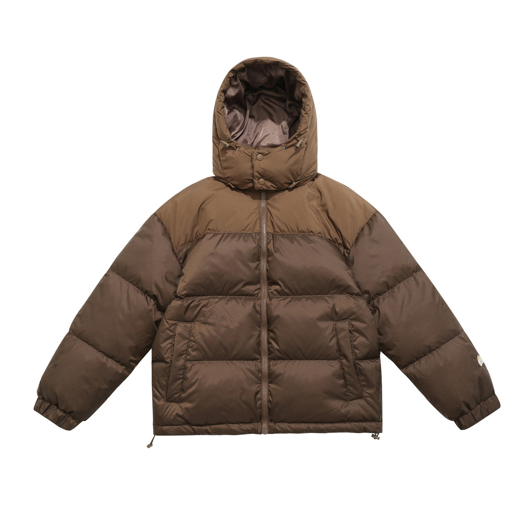Men's Short Boxy Padded Jacket with High Hood, Drawstring and Elastic Sleeve Cuffs Mune Fashion