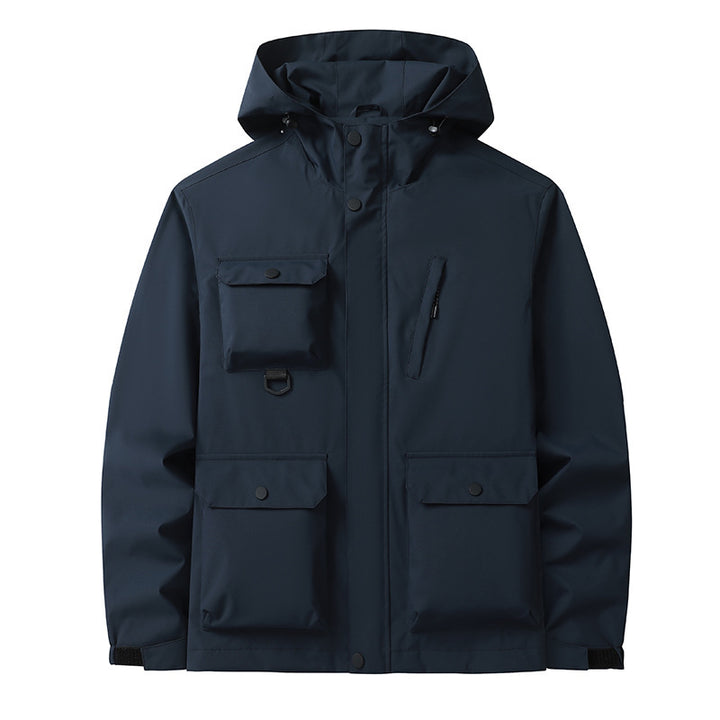 Men's Technical Utility Field Jacket with Hood, Multiple Pockets and Wind-Resistant Shell Mune Fashion