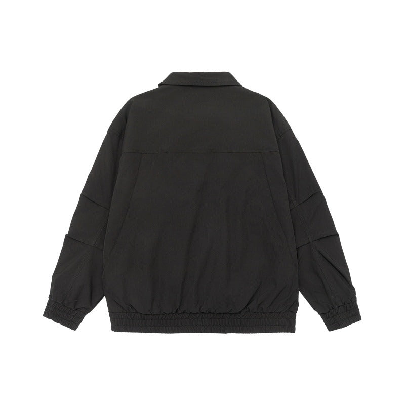 Unisex Oversize Blouson Jacket with Shirt Collar and Elastic Waistband Mune Fashion