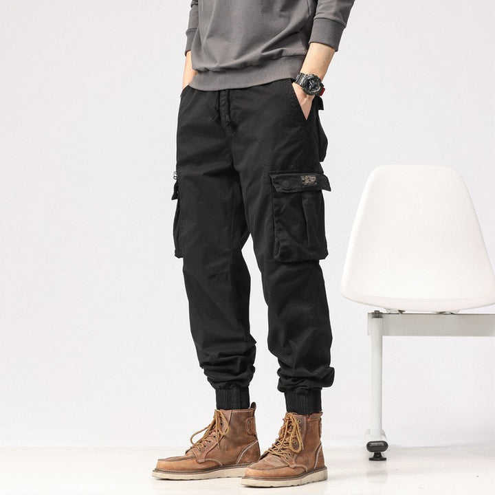 Herren Cargo-Joggerhose aus Baumwollmix mit Elastischem Tunnelzugbund und Multifach‑Taschen Mune Fashion