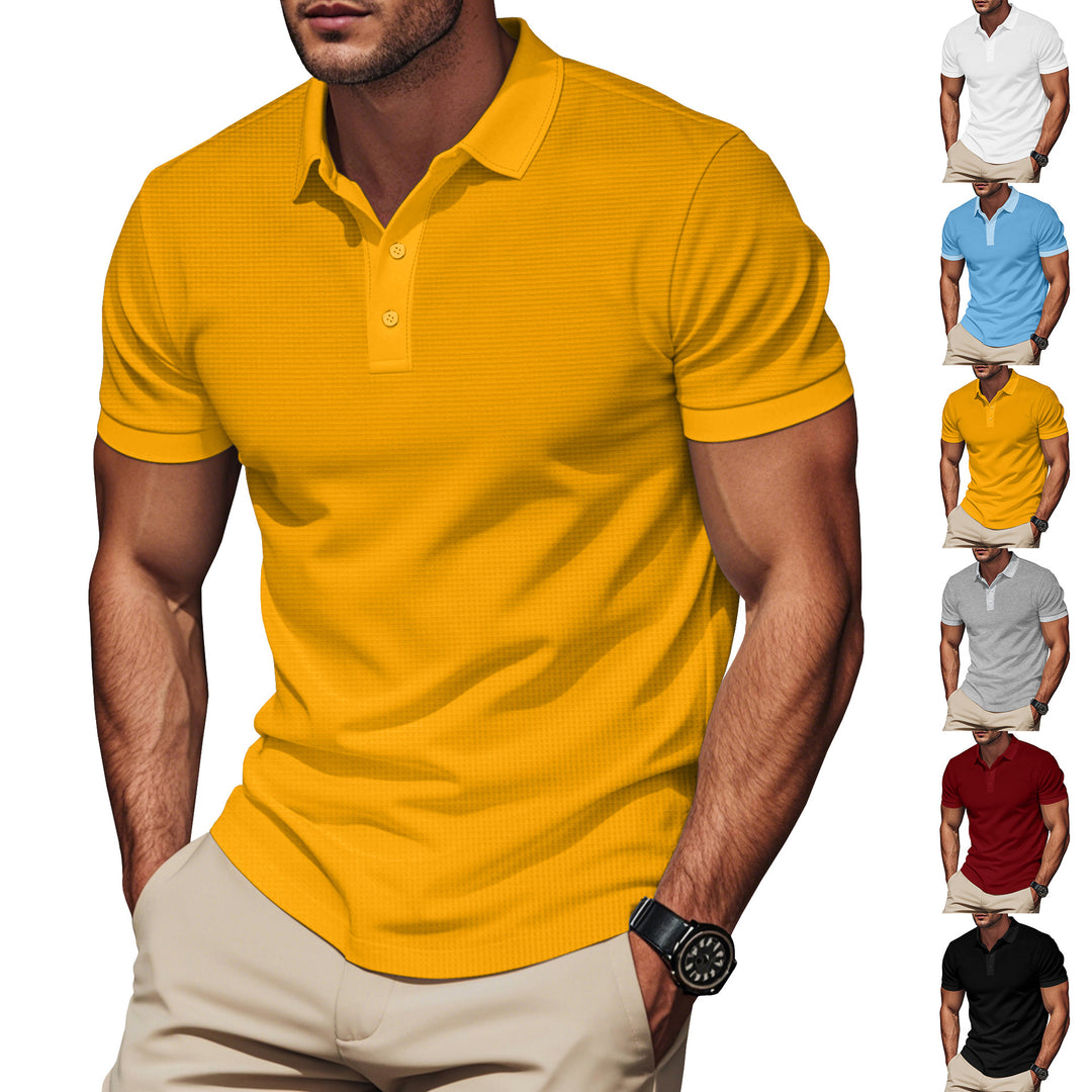 Men's elegant structured polo shirt with Kent collar, short button placket and breathable stretch jersey Mune Fashion
