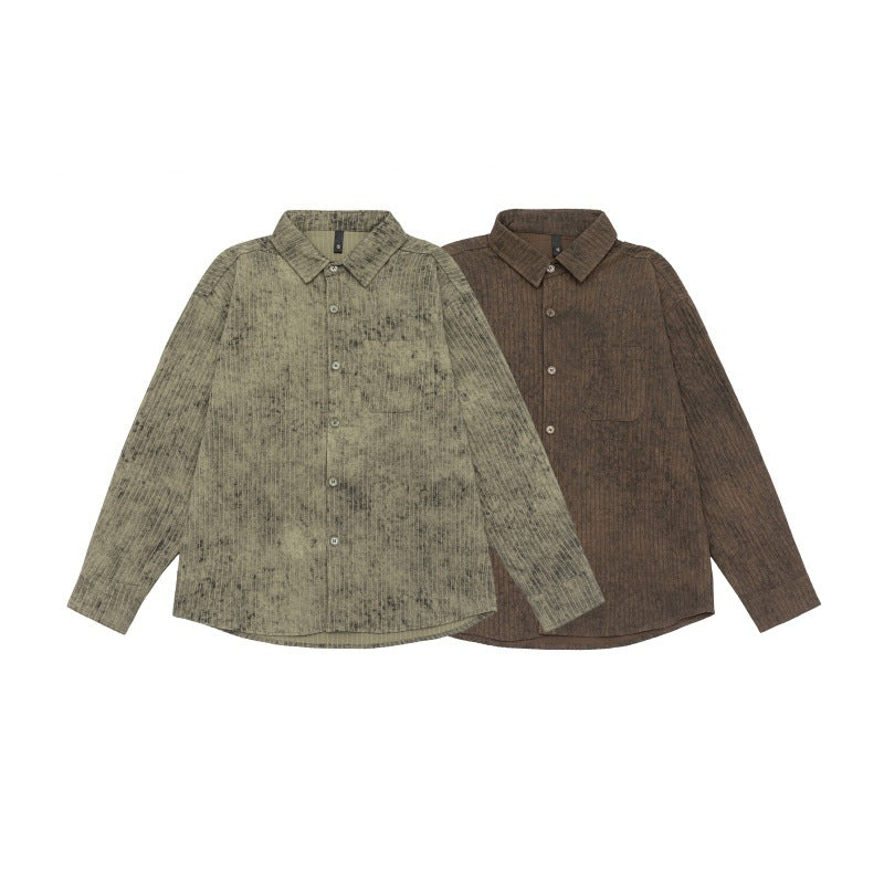 Unisex Lightweight Oversized Shirt Jacket with Washed Texture and Chest Pocket Mune Fashion