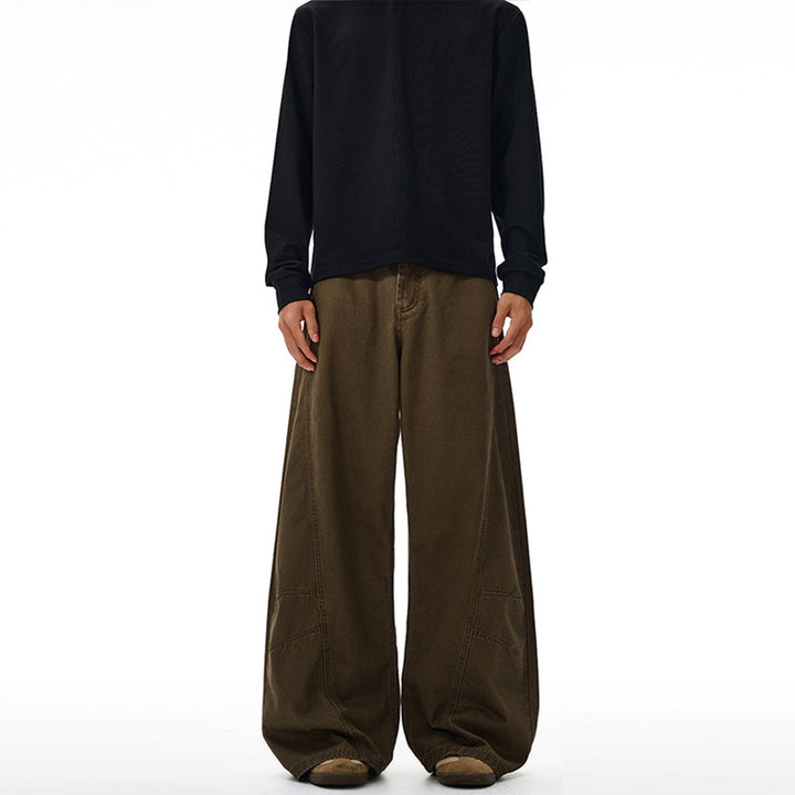 Men Wide-Cut Workwear Palazzo Pants made of sturdy cotton twill with panel seams Mune Fashion