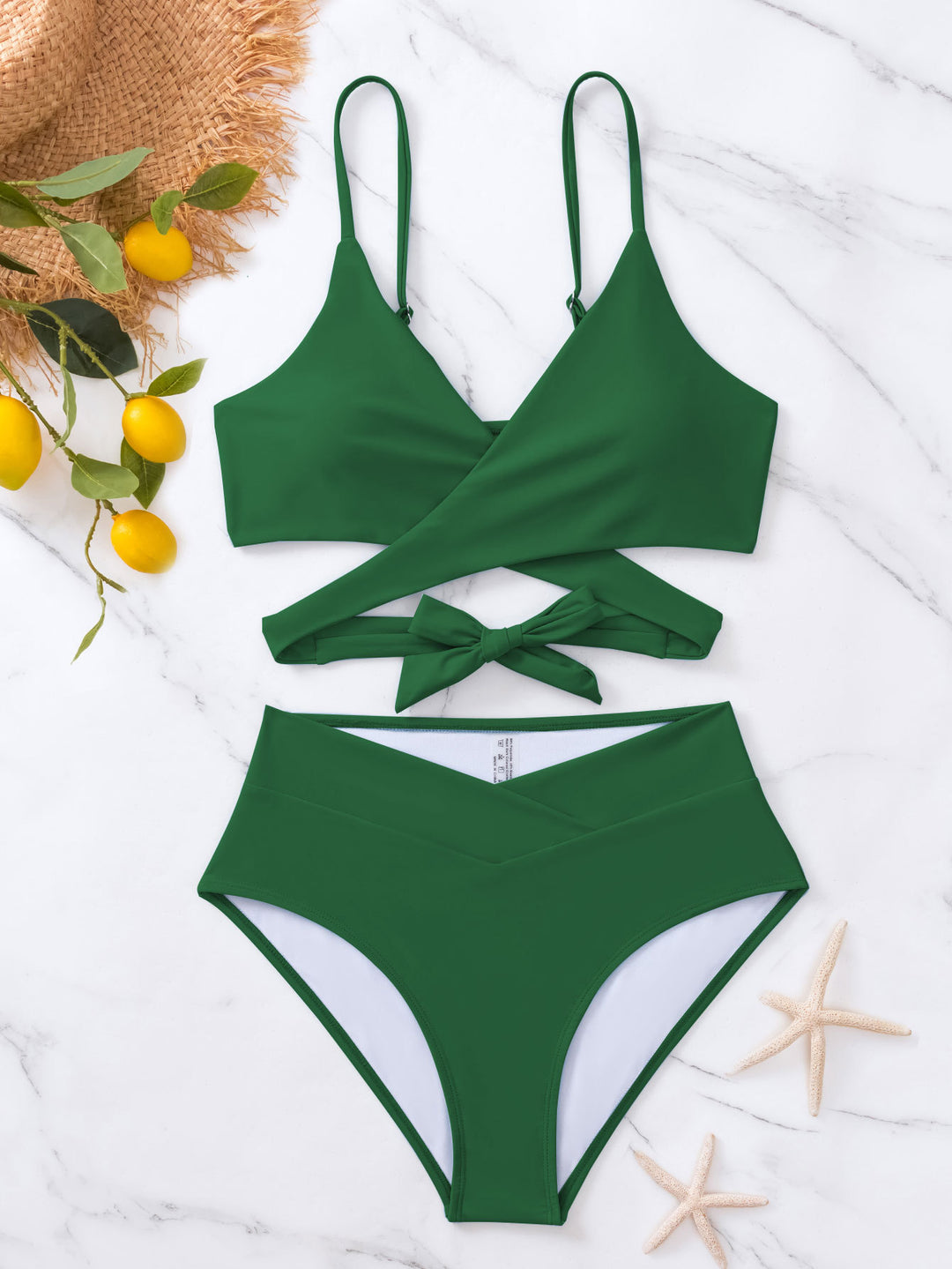 Women's High-Cut Bikini Set with Wrap Top Mune Fashion