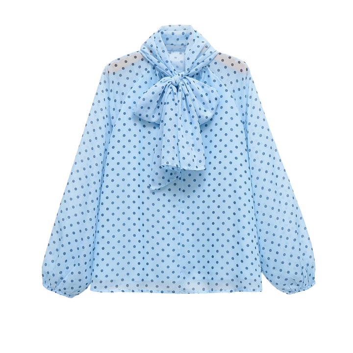 Women Chiffon blouse with bow collar and balloon sleeves Mune Fashion