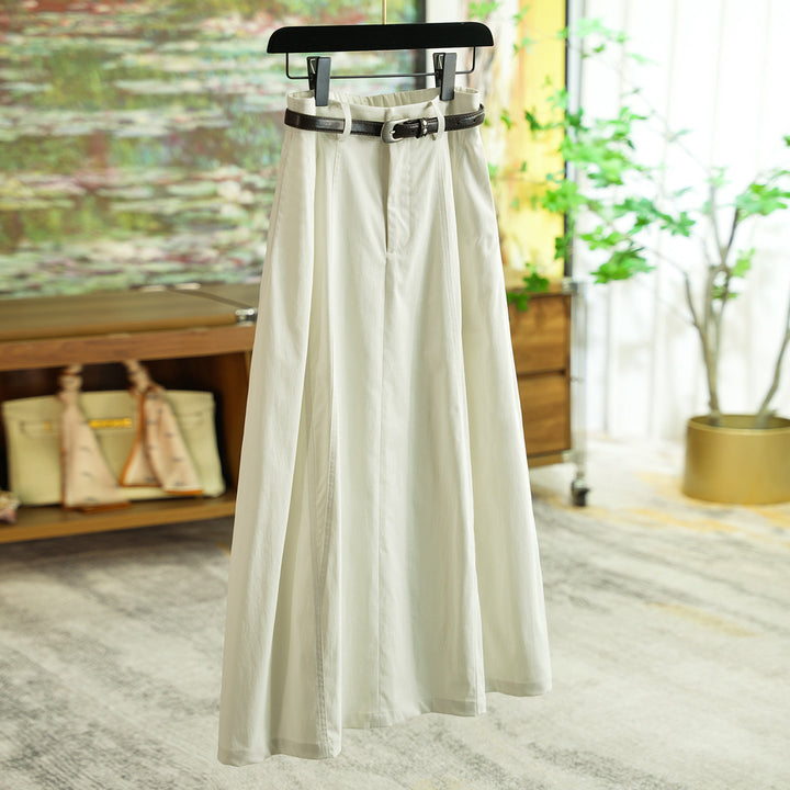 Women's Elegant Maxi Skirt with Waist Belt Mune Fashion