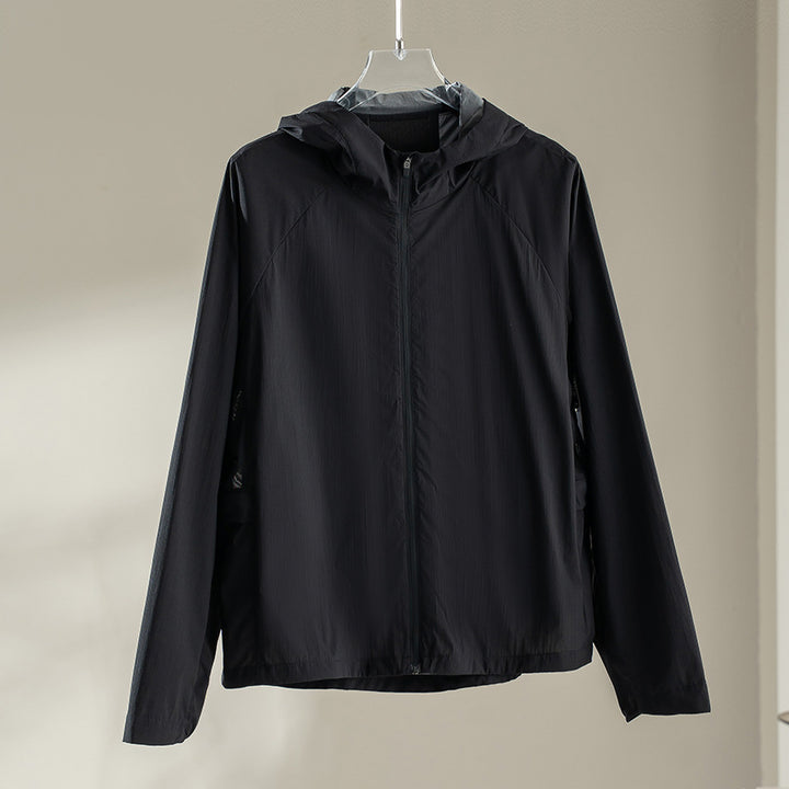 Women Lightweight Hooded Windbreaker made of Ripstop Microfiber with Full Zip Mune Fashion