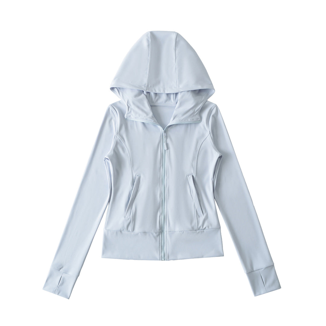 Women's Hooded Sports Jacket with Full Zip, Tailored Fit, and Integrated Zipper Pockets Mune Fashion