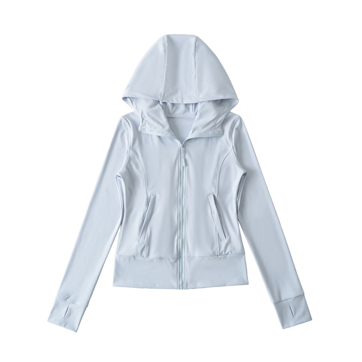 Women's Hooded Sports Jacket with Full Zip, Tailored Fit, and Integrated Zipper Pockets Mune Fashion