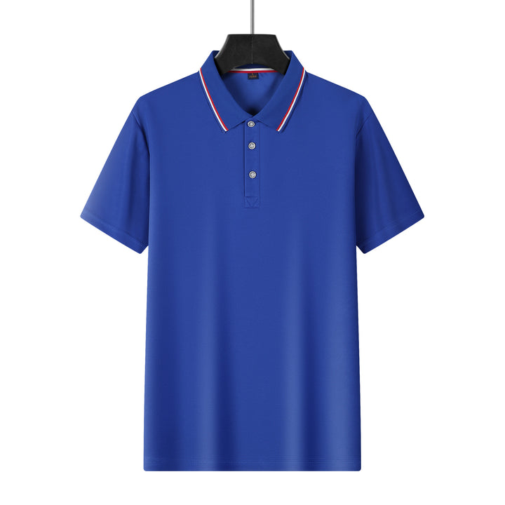 Men's breathable piqué polo with contrast stripes on the collar Mune Fashion