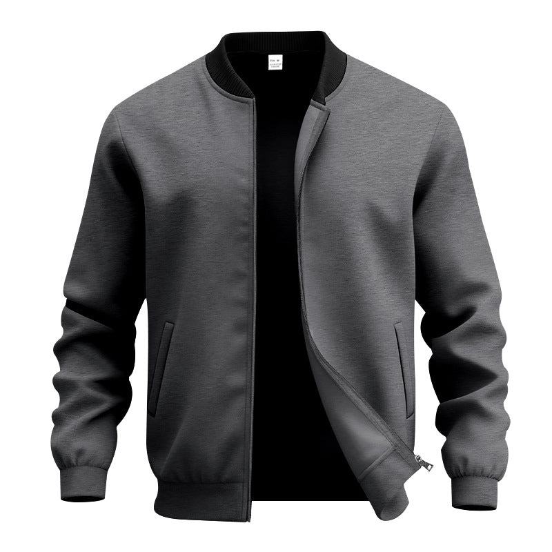 Men's lightweight bomber-style blouson with partially concealed zipper, ribbed cuffs, and side pockets Mune Fashion
