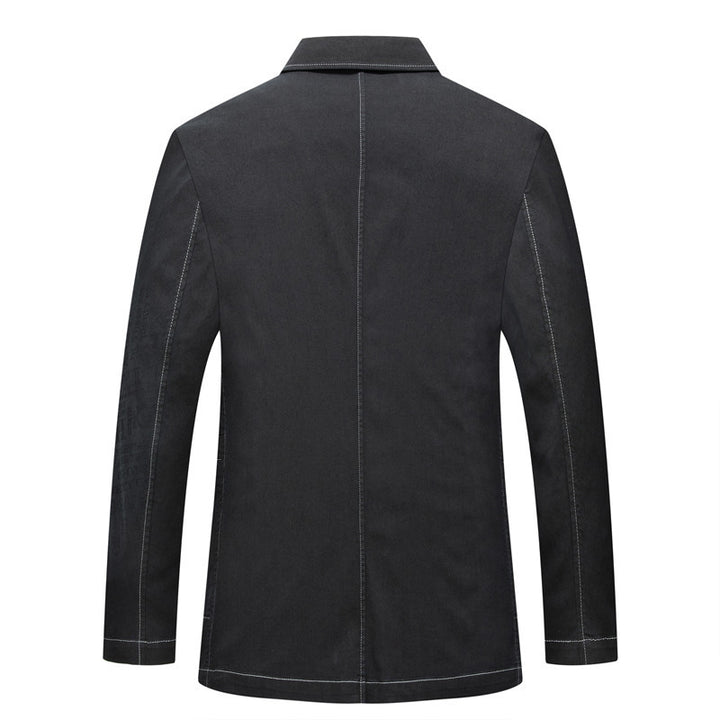 Men's Lightweight Cotton Blazer with Contrast Stitching, Patch Pockets, and Notch Lapel Mune Fashion