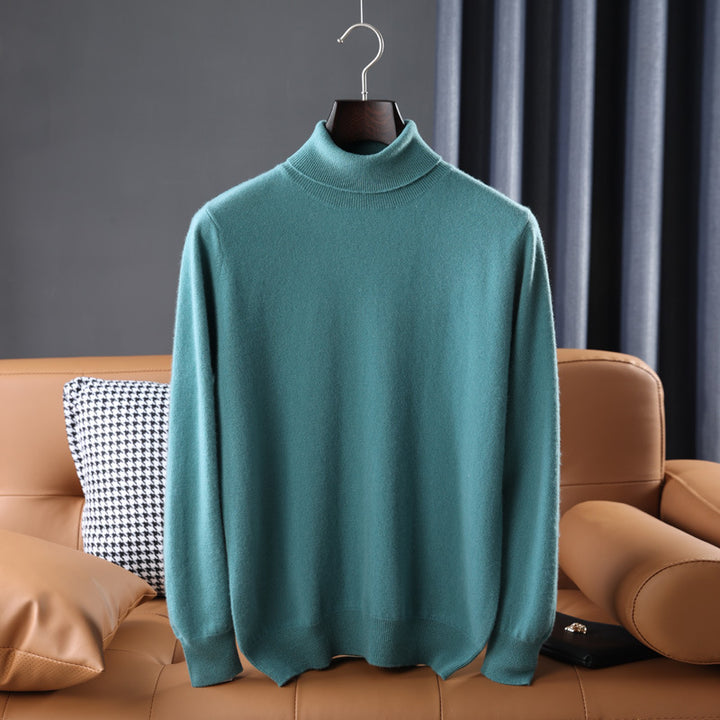 Men's Fine Turtleneck Sweater in Slim Minimal Silhouette made of Wool-Cashmere Mix Mune Fashion