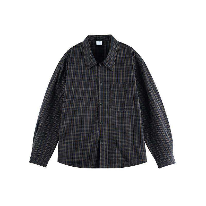 Unisex Boxy-checkered overshirt made of cotton blend with chest pocket and loose fit Mune Fashion