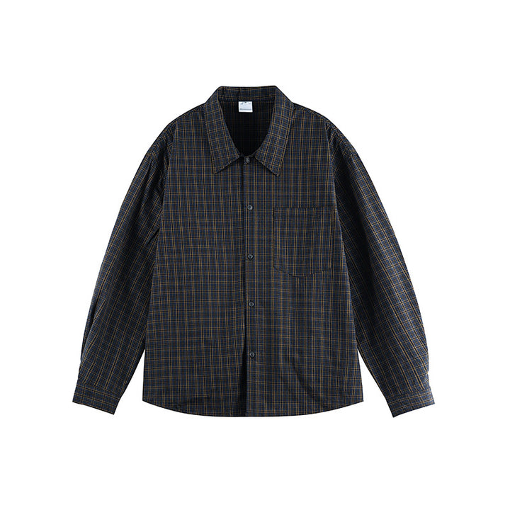 Unisex Boxy-checkered overshirt made of cotton blend with chest pocket and loose fit Mune Fashion