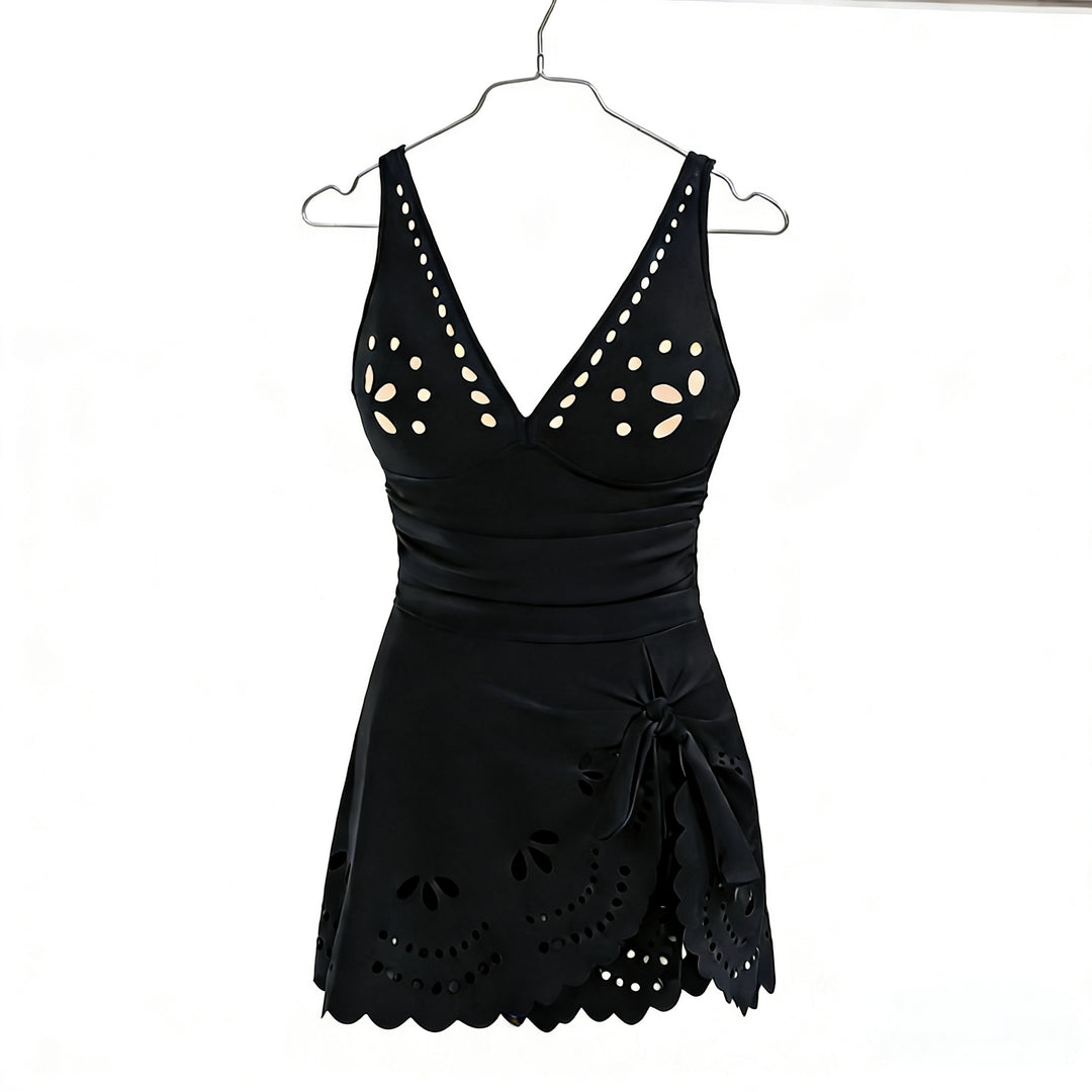 Ladies Elegant Swimsuit with Fashionable Cutouts and Ruffle Details Mune Fashion