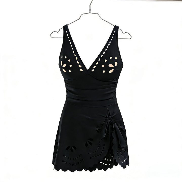 Ladies Elegant Swimsuit with Fashionable Cutouts and Ruffle Details Mune Fashion