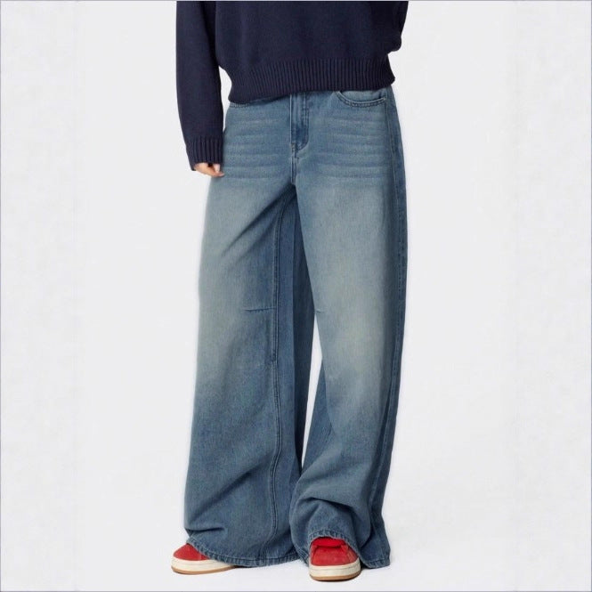 Women's Extra Wide High-Waist Denim Palazzo Pants with Long Flare Mune Fashion