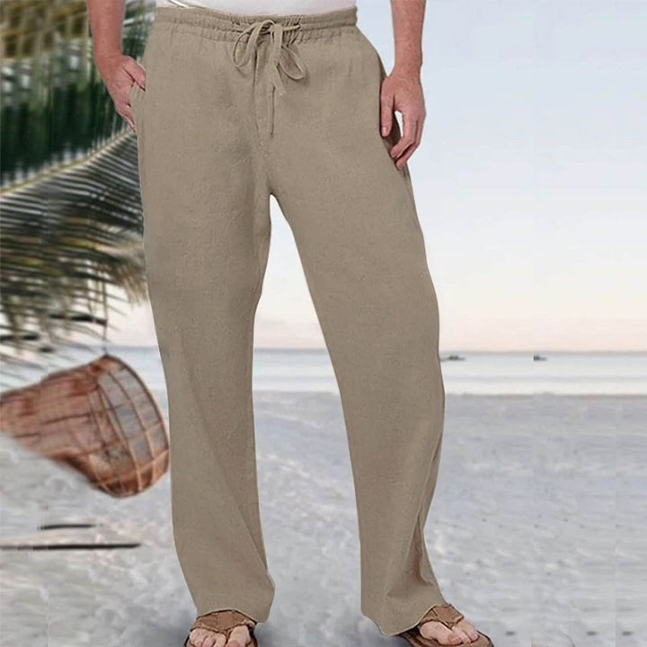 Men's soft lounge pants made of cotton jersey with elastic drawstring waistband and side pockets Mune Fashion