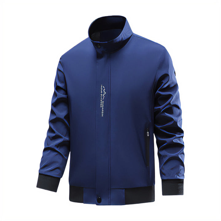 Men's sporty transitional jacket with high closing collar and side zip pockets Mune Fashion