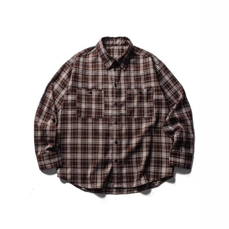 Men's Boxy Check Work Shirt made of soft flannel with double breast pockets Mune Fashion