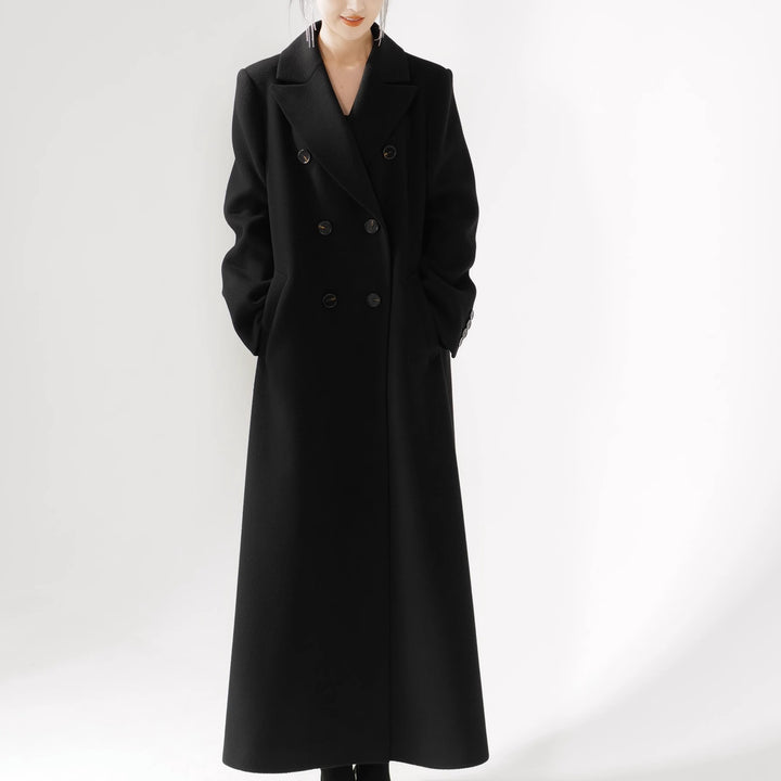 Women Elegant Double-breasted Coat Mune Fashion