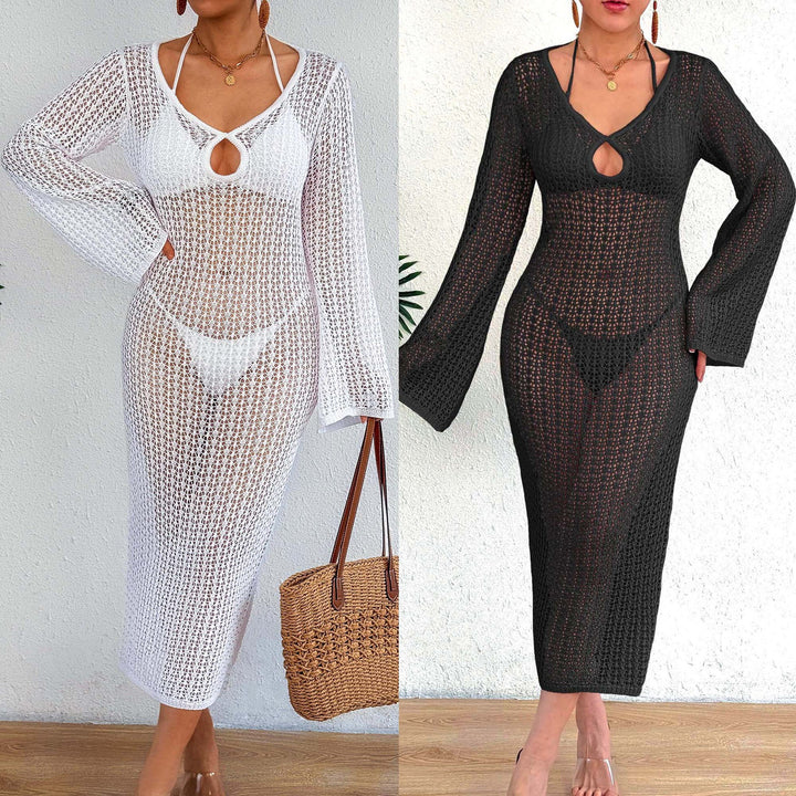 Ladies Crochet Beach Dress with Elegant Slit Mune Fashion