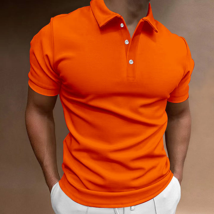 Men's slim fit stretch polo shirt with kent collar and elastic hem Mune Fashion