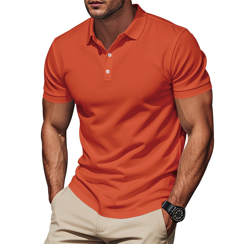 Men's breathable piqué polo shirt short sleeve with button placket Mune Fashion