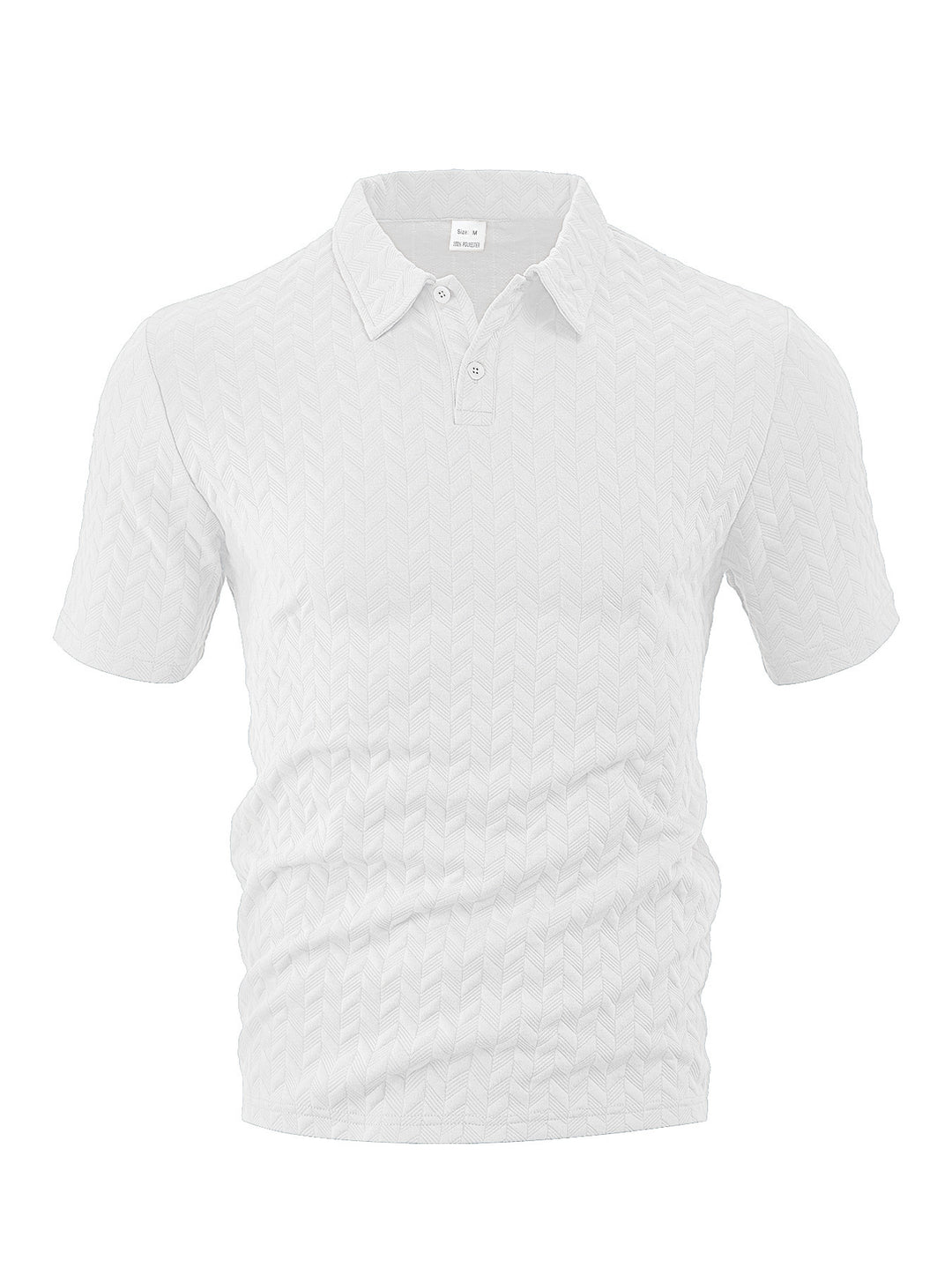 Men's short-sleeved polo shirt with embossed zigzag texture and classic shirt collar Mune Fashion