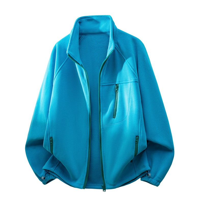 Unisex functional microfleece performance jacket with stand-up collar, chest zipper and ergonomic raglan sleeves Mune Fashion