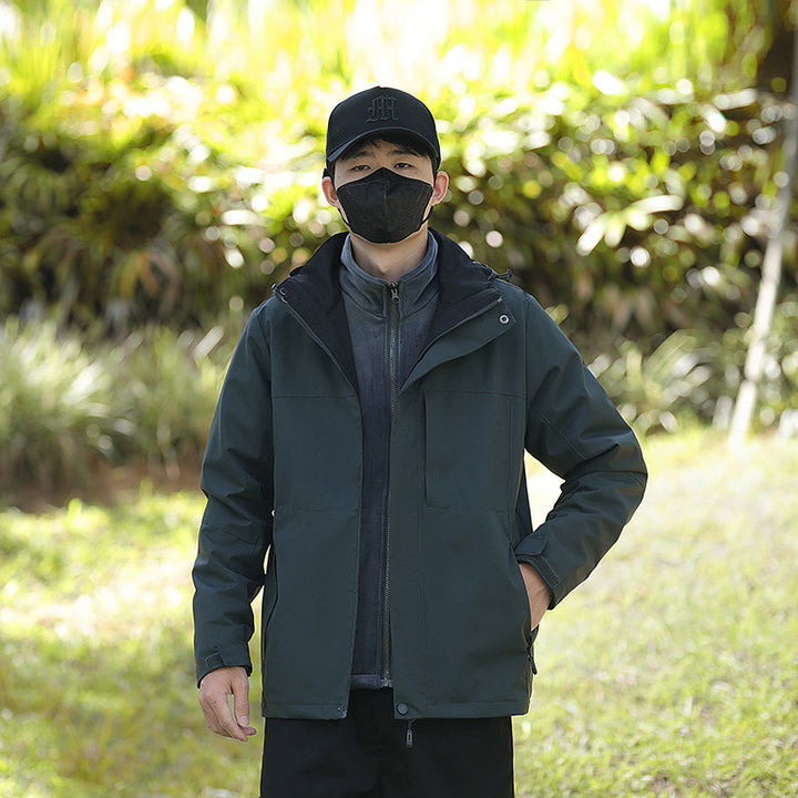 Unisex Waterproof Trekking Softshell Jacket with High Collar and Light Thermal Lining Mune Fashion