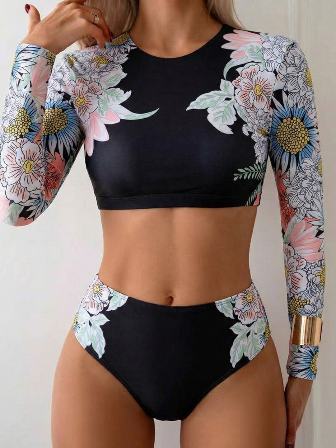 Damen Surf-Bikini-Set mit langen Ärmeln Echo Archiv