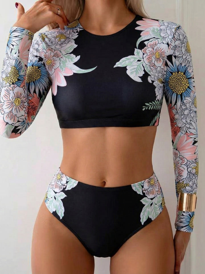 Damen Surf-Bikini-Set mit langen Ärmeln Echo Archiv