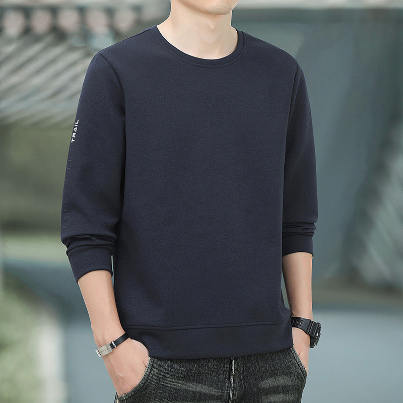 Men's Crew Neck Sweatshirt with Brushed Interior and Slim Hem Mune Fashion