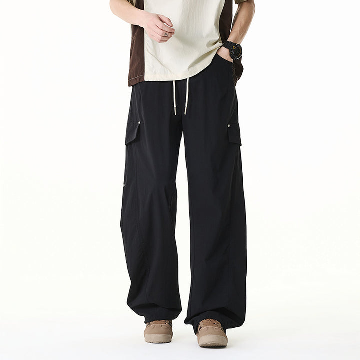 Damen Extraweite Cargo-Hose mit Tunnelzugbund, Klappentaschen und verstellbarem Beinabschluss Mune Fashion