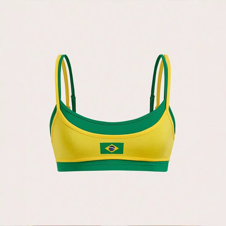 Women’s sporty bustier set with elastic ribbed shorts and V-shaped waistband Mune Fashion
