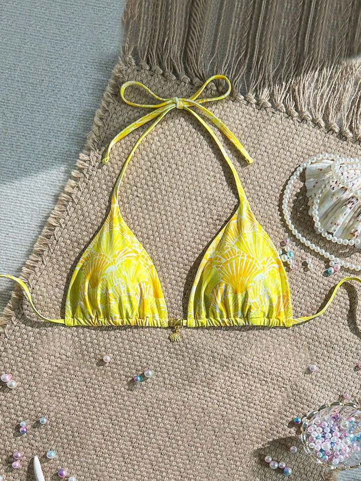 Women's Triangle Bikini Top with Ruffles Mune Fashion