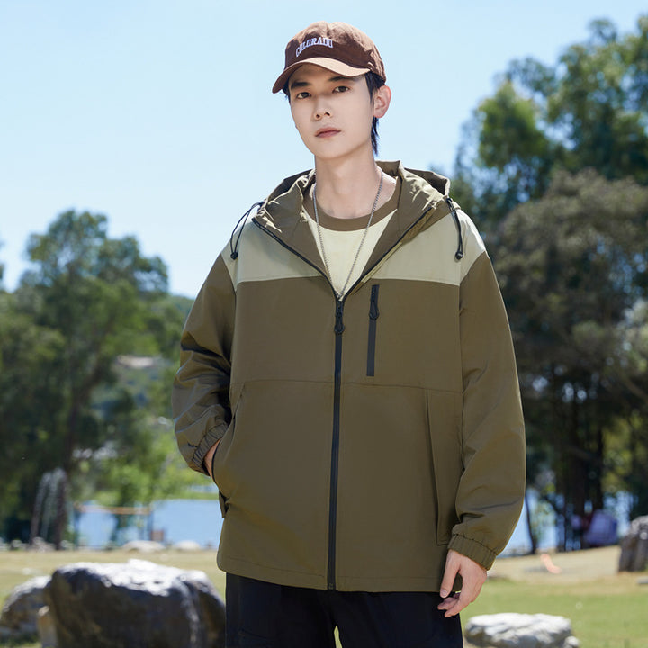 Men's Fashion Windbreaker Jacket with Adjustable Hood Mune Fashion