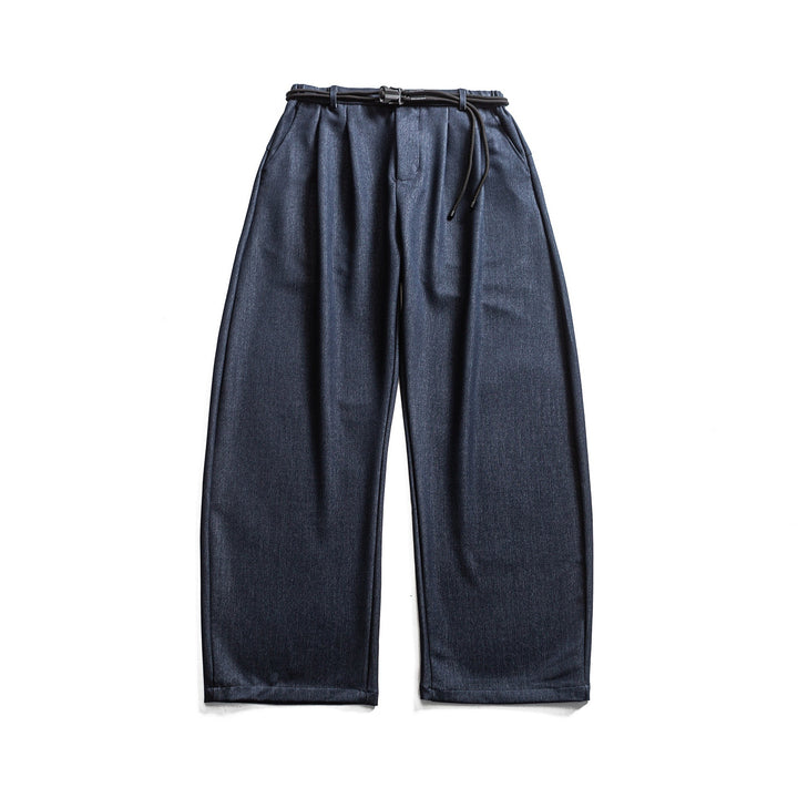Women wide high-waisted jeans with pleats, drawstring belt, and culotte cut Mune Fashion